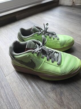 Nike Neon Green Mesh Sneakers with Gray Accents